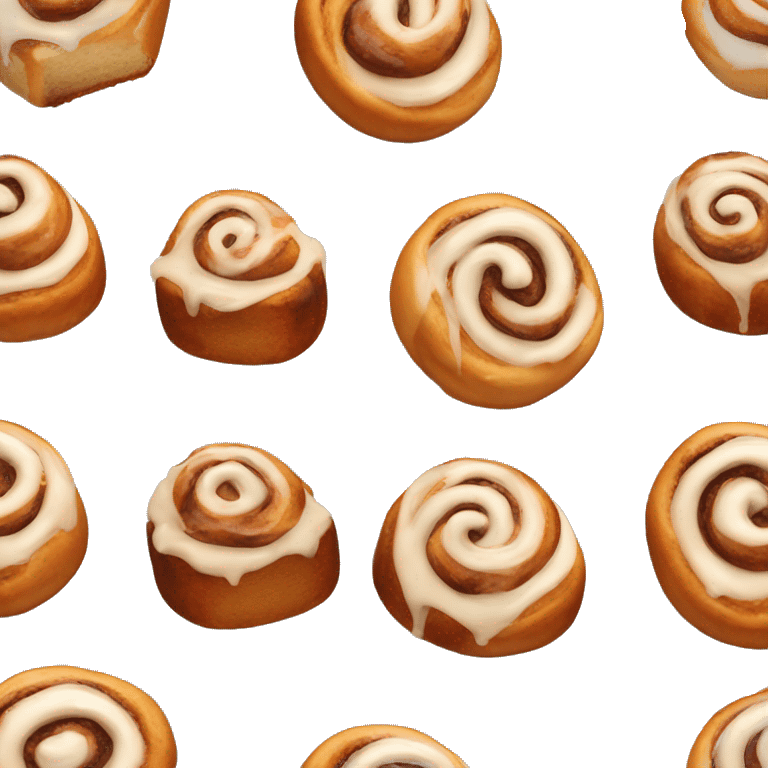 One cinnamon bun with icing emoji