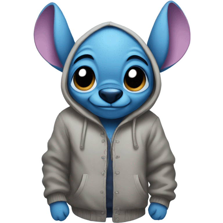 stitch wearing a hoodie emoji