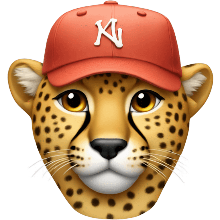 Cheetah with a baseball hat emoji