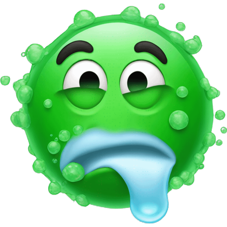 Green Snot bubble coming out of nose emoji