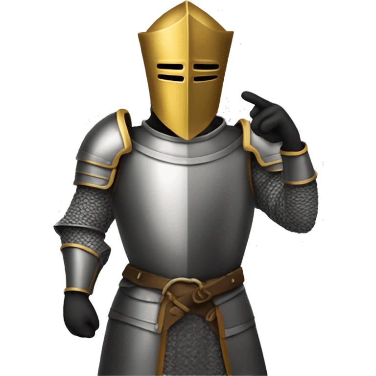 create an emoji of a knight making the shh sign with one finger emoji