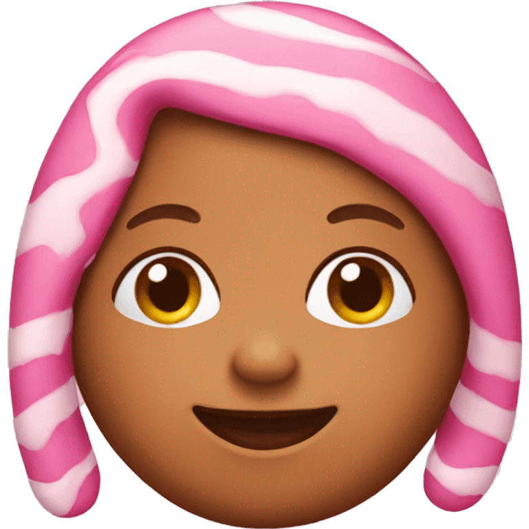 Pink gingerbread girl  emoji