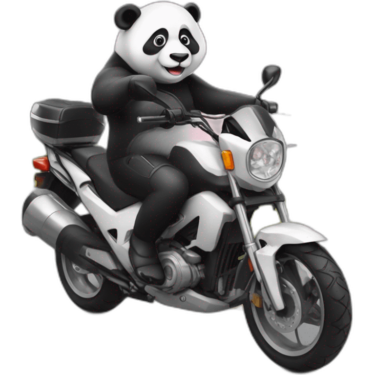 panda sur une moto emoji