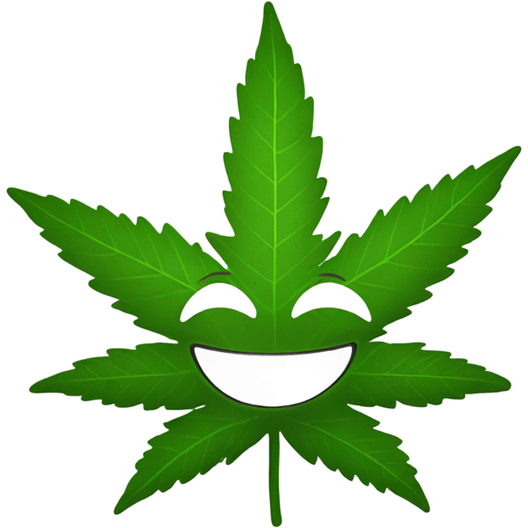 Marijuana leaf laughing  emoji