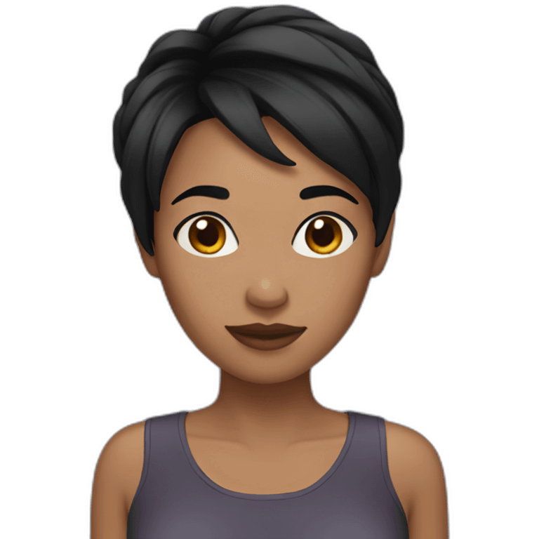 Woman short black hair emoji