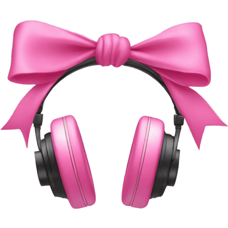 headphones with bows pink emoji