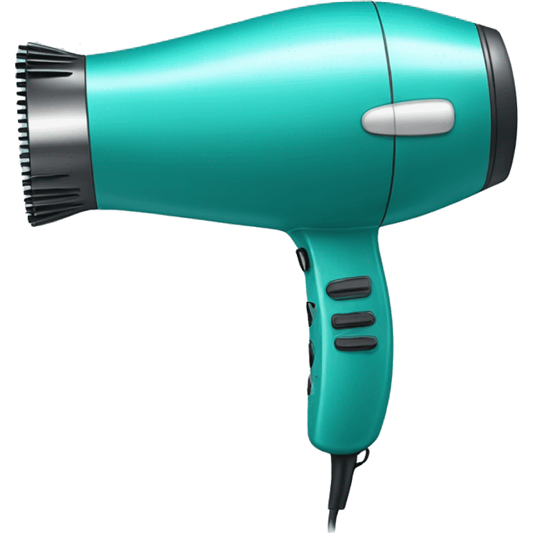 Realistic isolated teal hair dryer emoji