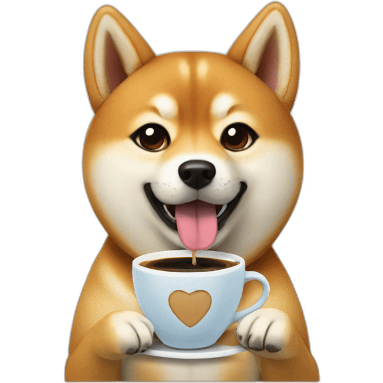 Shiba Inu with a coffee and waffle emoji