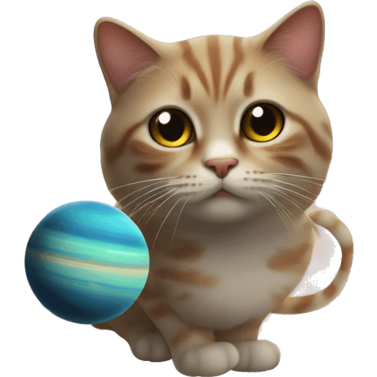 Cat with saturn emoji