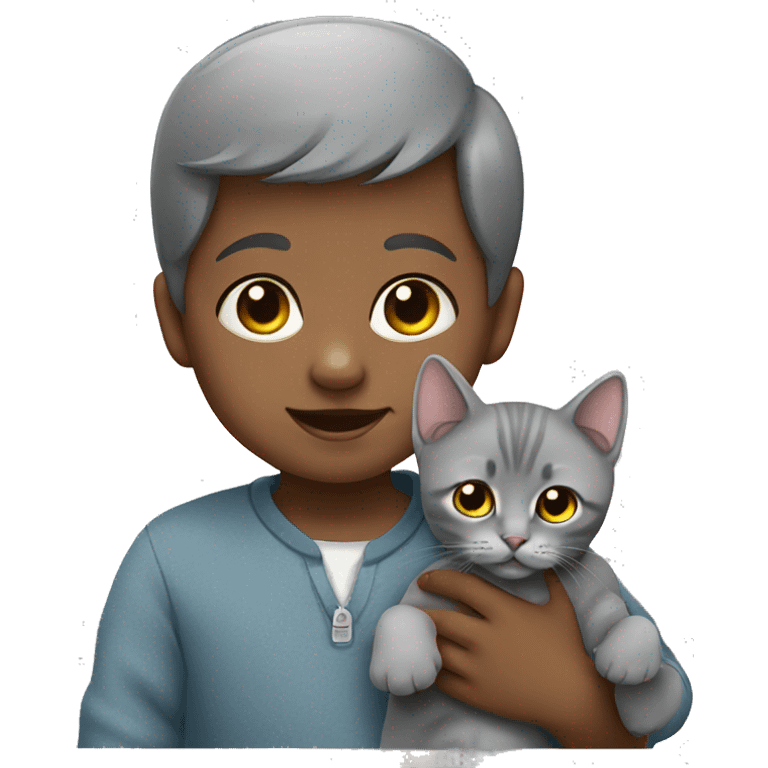 baby with grey british cat emoji