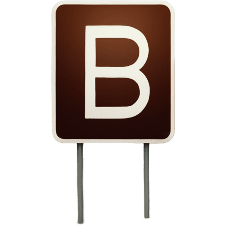 Road sign with letter "B100" emoji