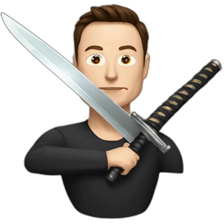 Elon Musk with a katana emoji