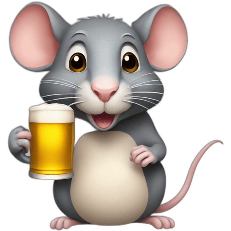 rat drinking beer emoji