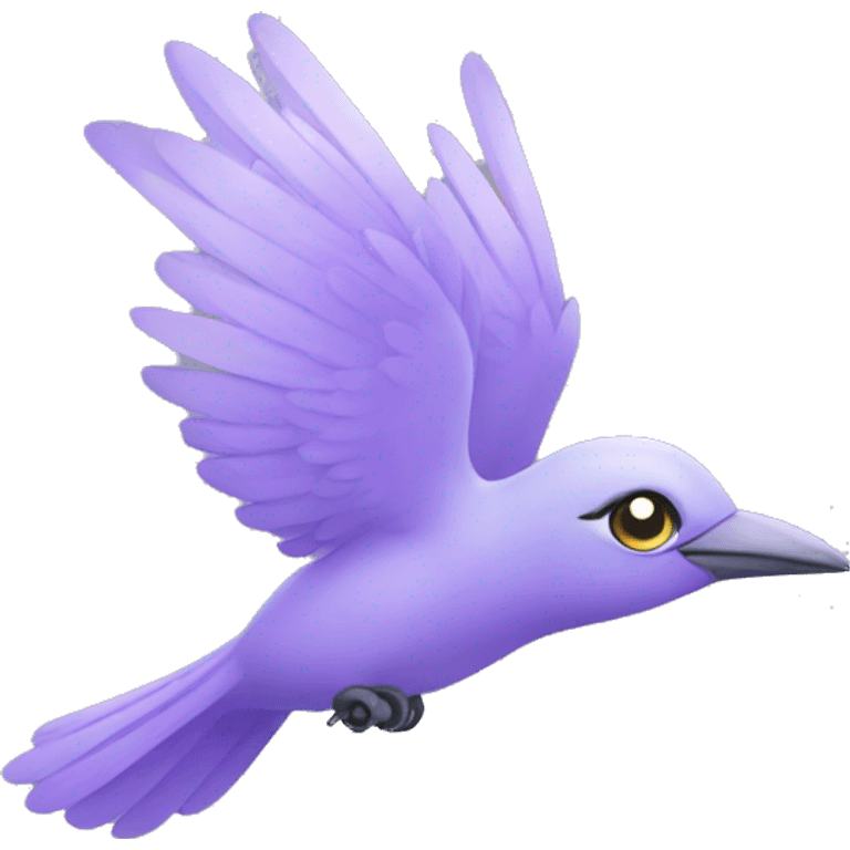 a lilac bird flying emoji