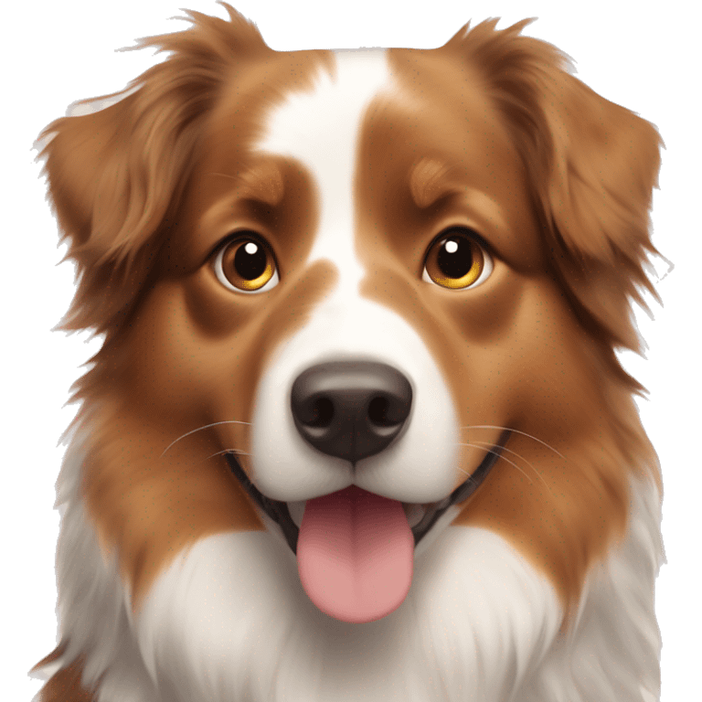 Australian Shepherd with a Ginger girl emoji