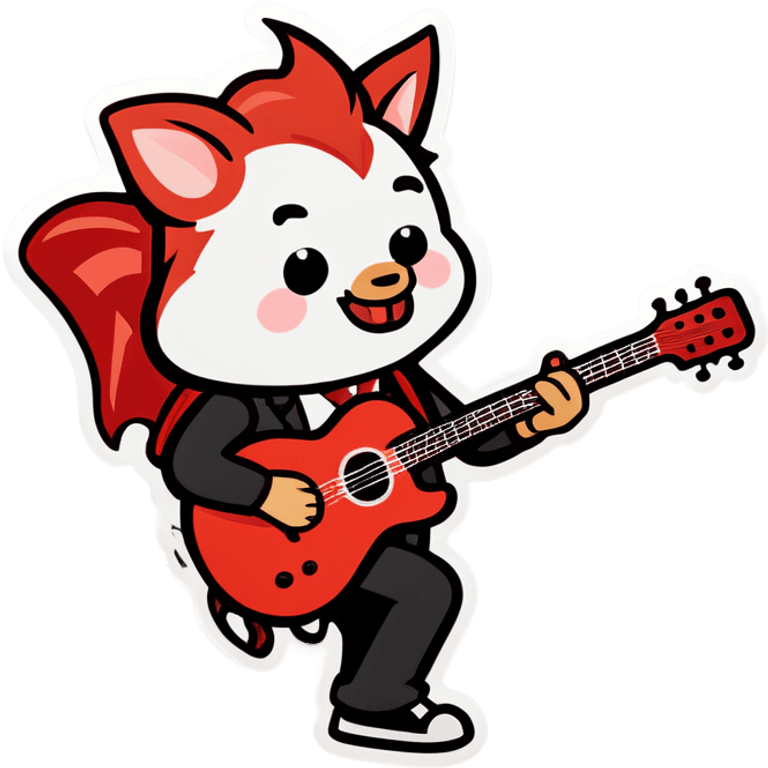 Bacon playing guitar  emoji