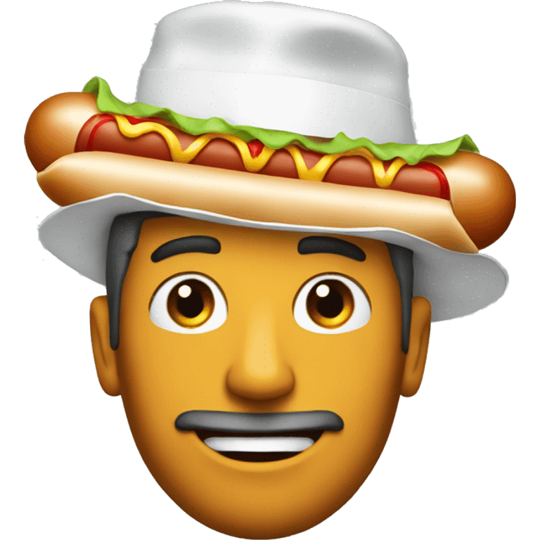 Man in hot dog hat  emoji