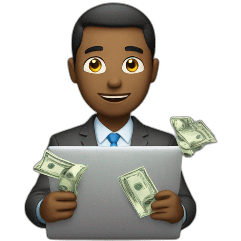 man with money and laptop emoji