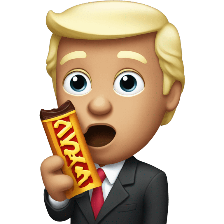 Donald trump eating a chocolate bar emoji