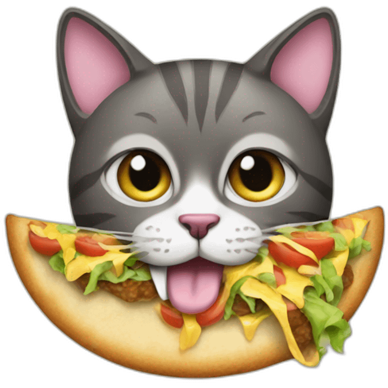 Cat eating a taco emoji