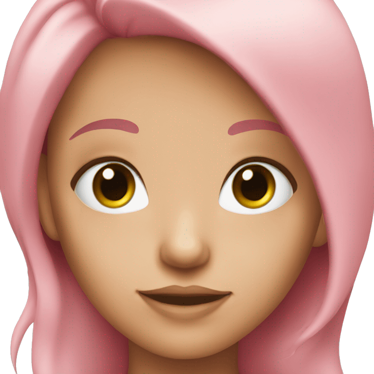 Pretty girl with green eyes and pink hair emoji