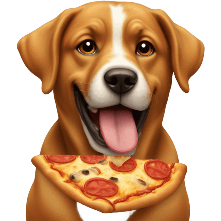 Dog eating pizza emoji