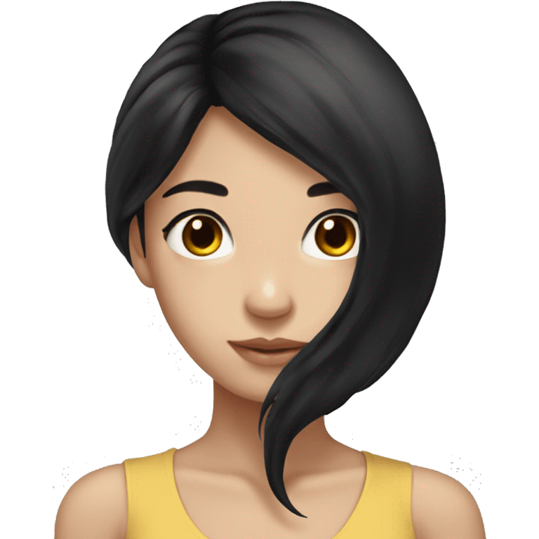 Beautiful girl,Black hair,long hair,Black eyes,Chinese emoji