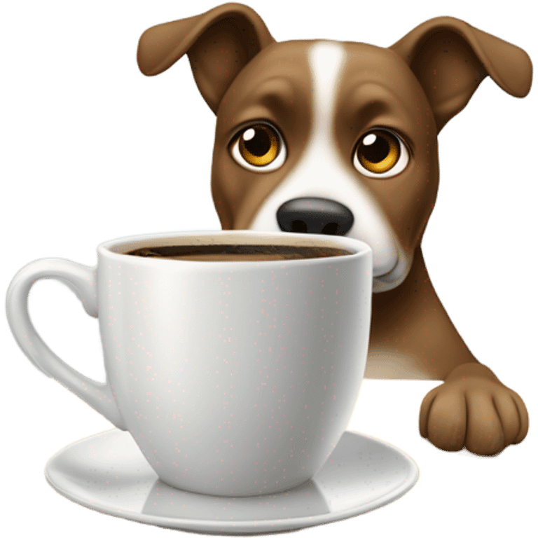 Perro tomando café  emoji