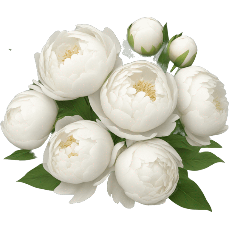 White peonies bouquet  emoji