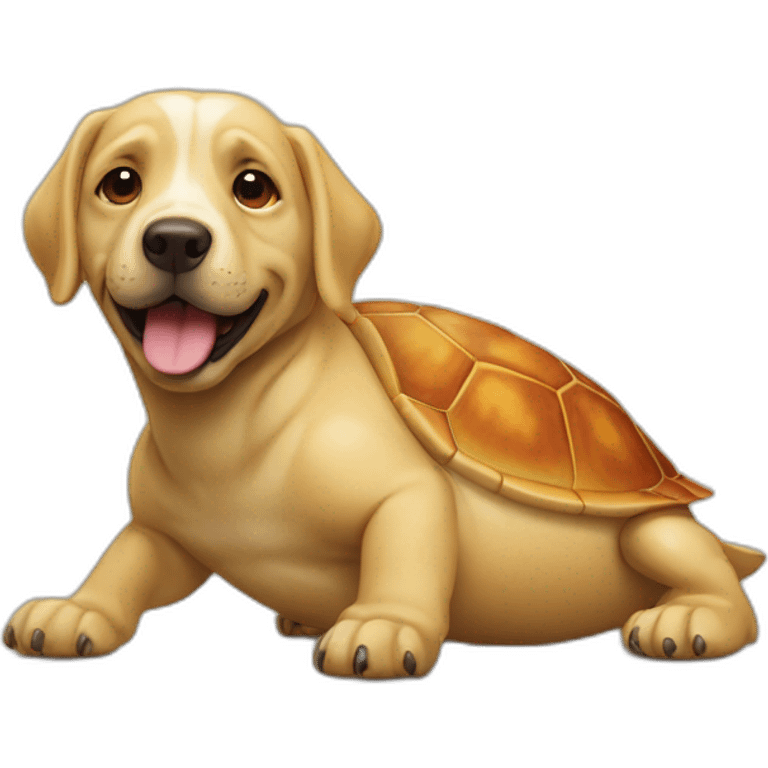 Chien sur une tortue emoji