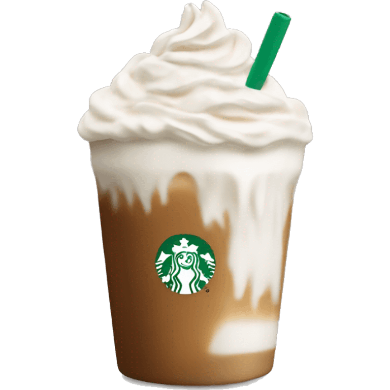 Starbucks latte with lot of whipping cream emoji