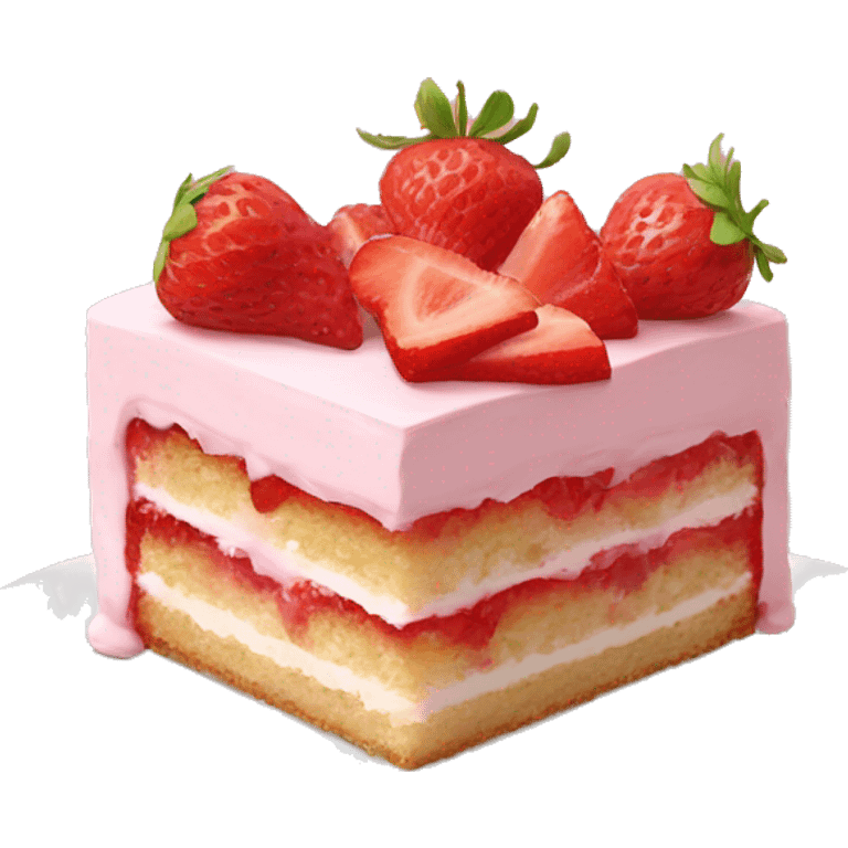 high quality slice of strawberry cake with NO DISH emoji