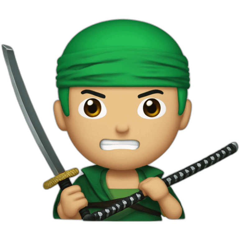 roronoa Zoro avec ses katana emoji