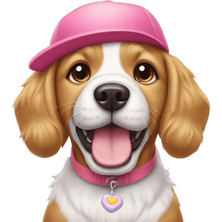 dog with hello kitty hat emoji