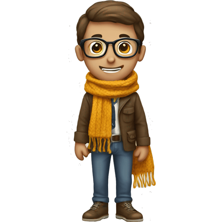 nerd emoji with scarf and a hook for a hand  emoji