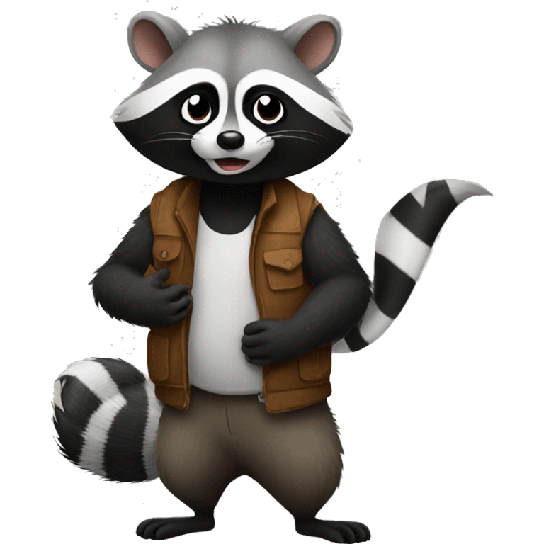 raccoon, possum, and skunk emoji