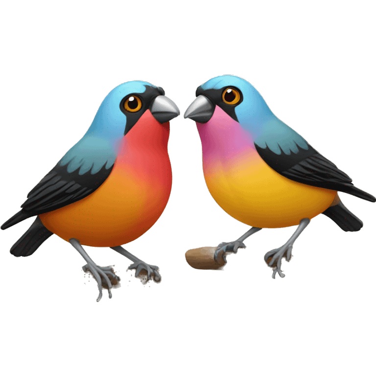 Two colorful finches emoji