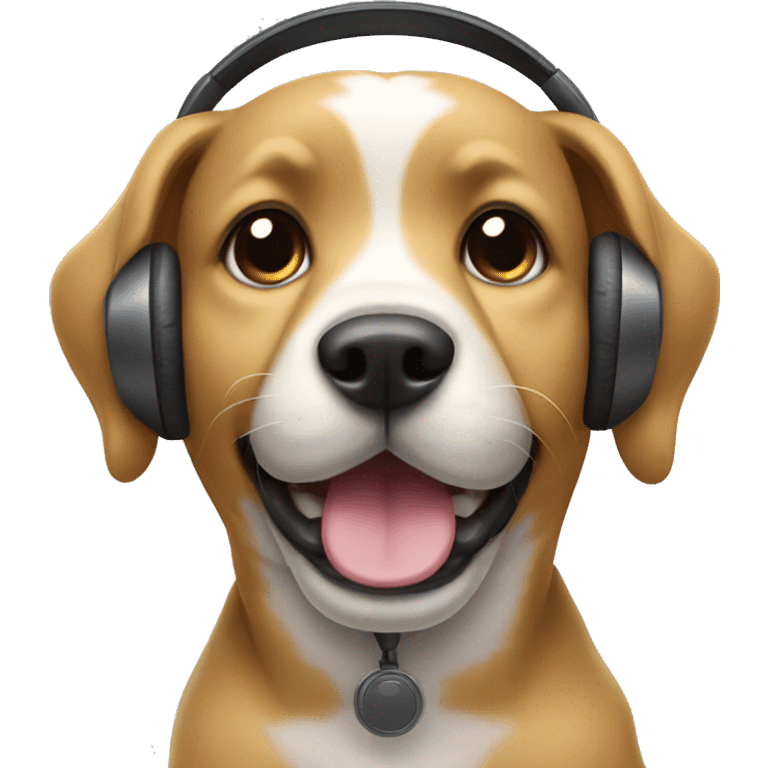 dog with a headphone emoji