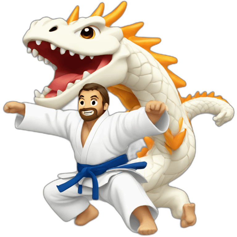 Judo on a dragon emoji