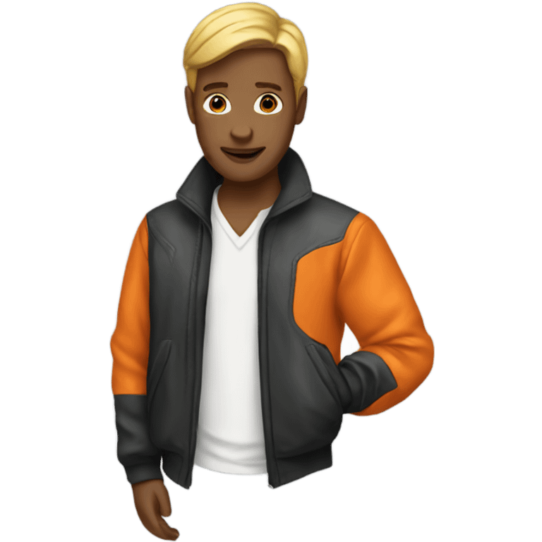 fashion orange jacket emoji