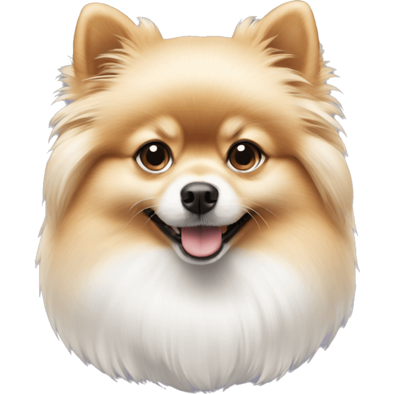 The Pomeranian dog is white emoji