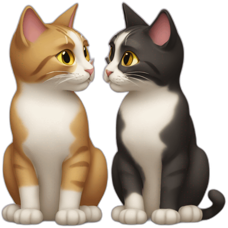 Two cats kiss emoji