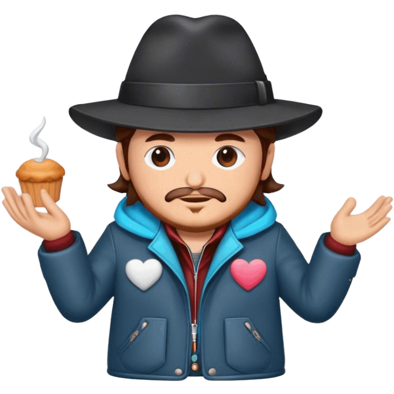 zucchero sugar fornaciari wearing a hat in a jacket emoji