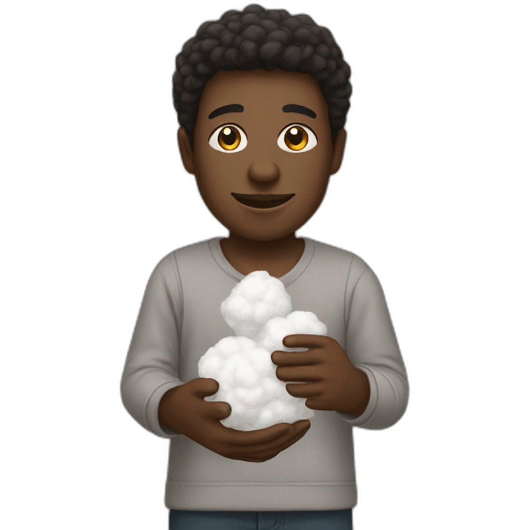 A Black Person with cotton in The Hand emoji