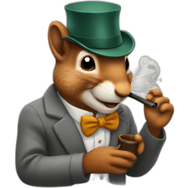 Squirrel smokes a pipe emoji