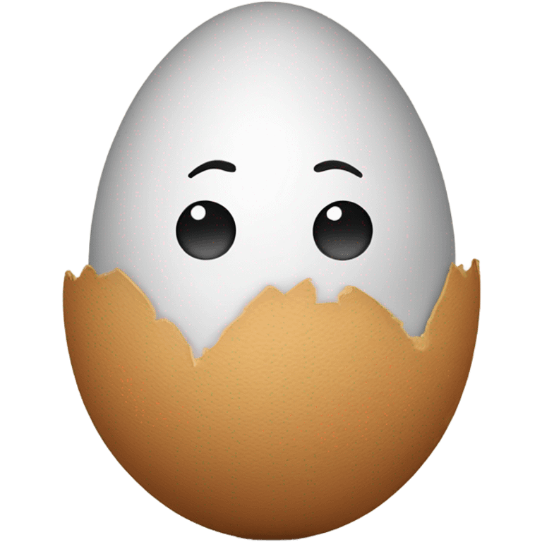 Guy with curly brown hair hatching from an egg  emoji