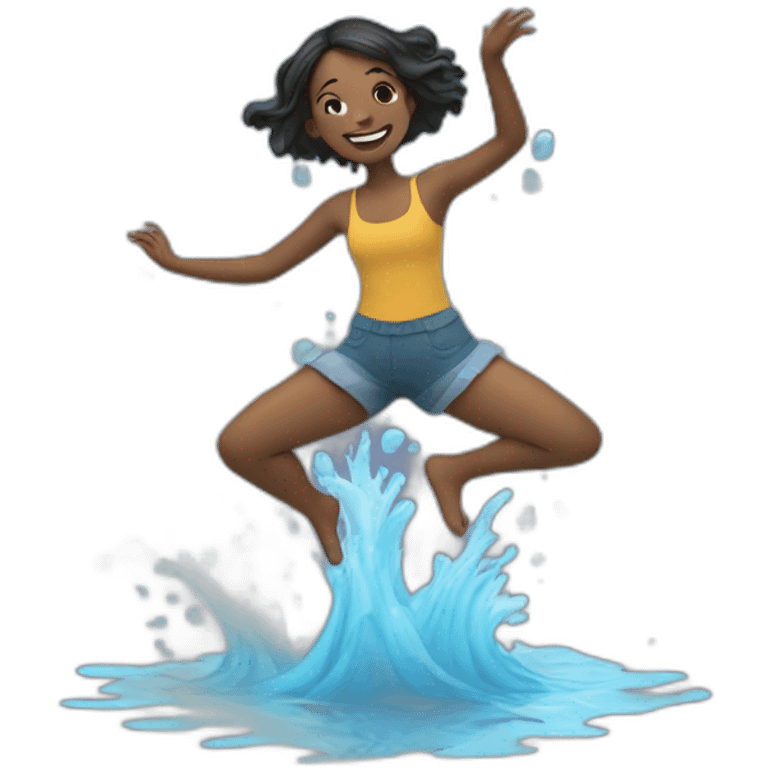 Girl dancing in water emoji