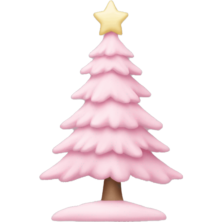 pastel pink christmas tree emoji