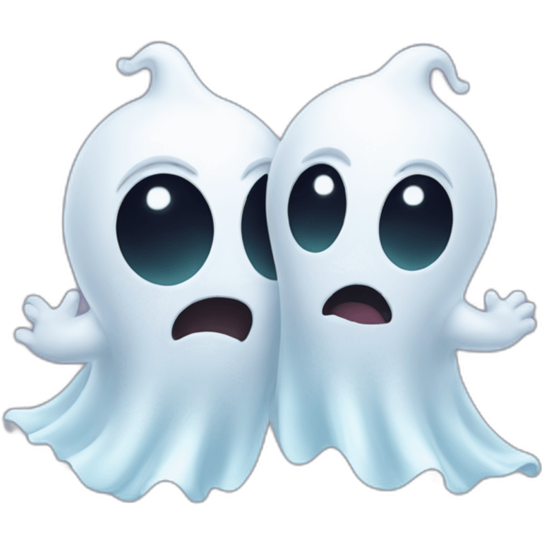 two hugging ghosts emoji