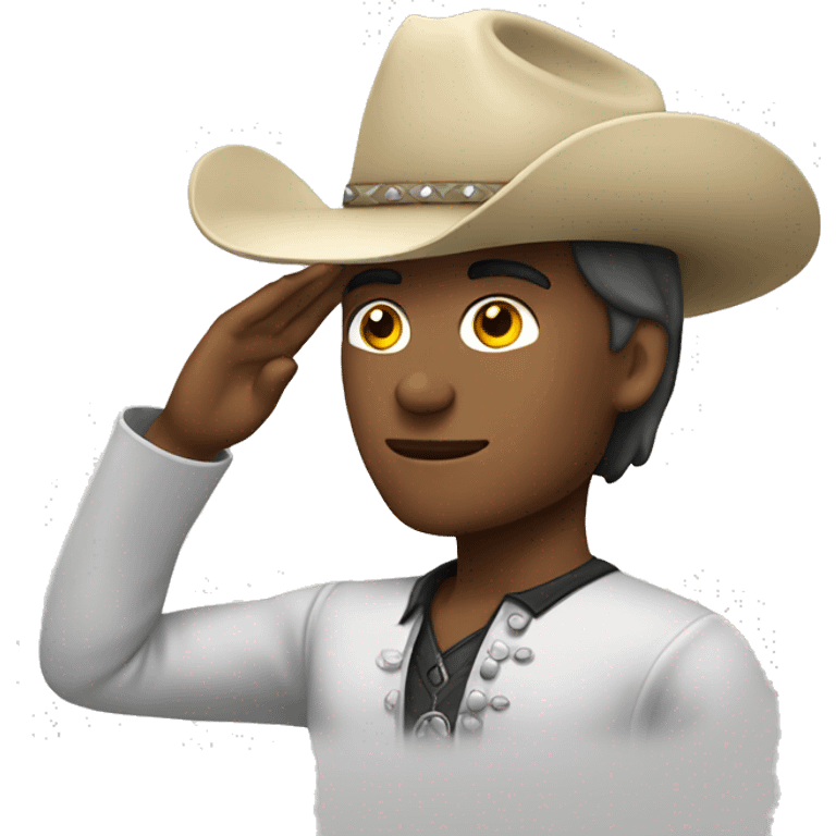 White Cowboy saluting emoji